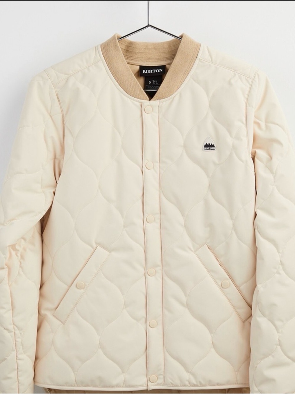 Burton Kiley Insulator Cream Quilted Snap-Front Puffer Jacket-women’s